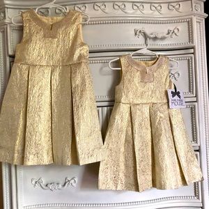MATCH? Girls Gold Sparkle Dress 4t MISS MONA MOUSE